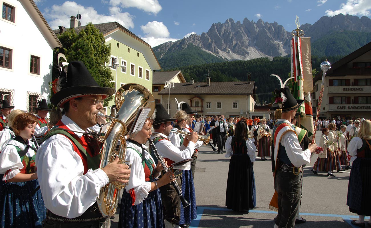 Music band plays in the streets of San Candido